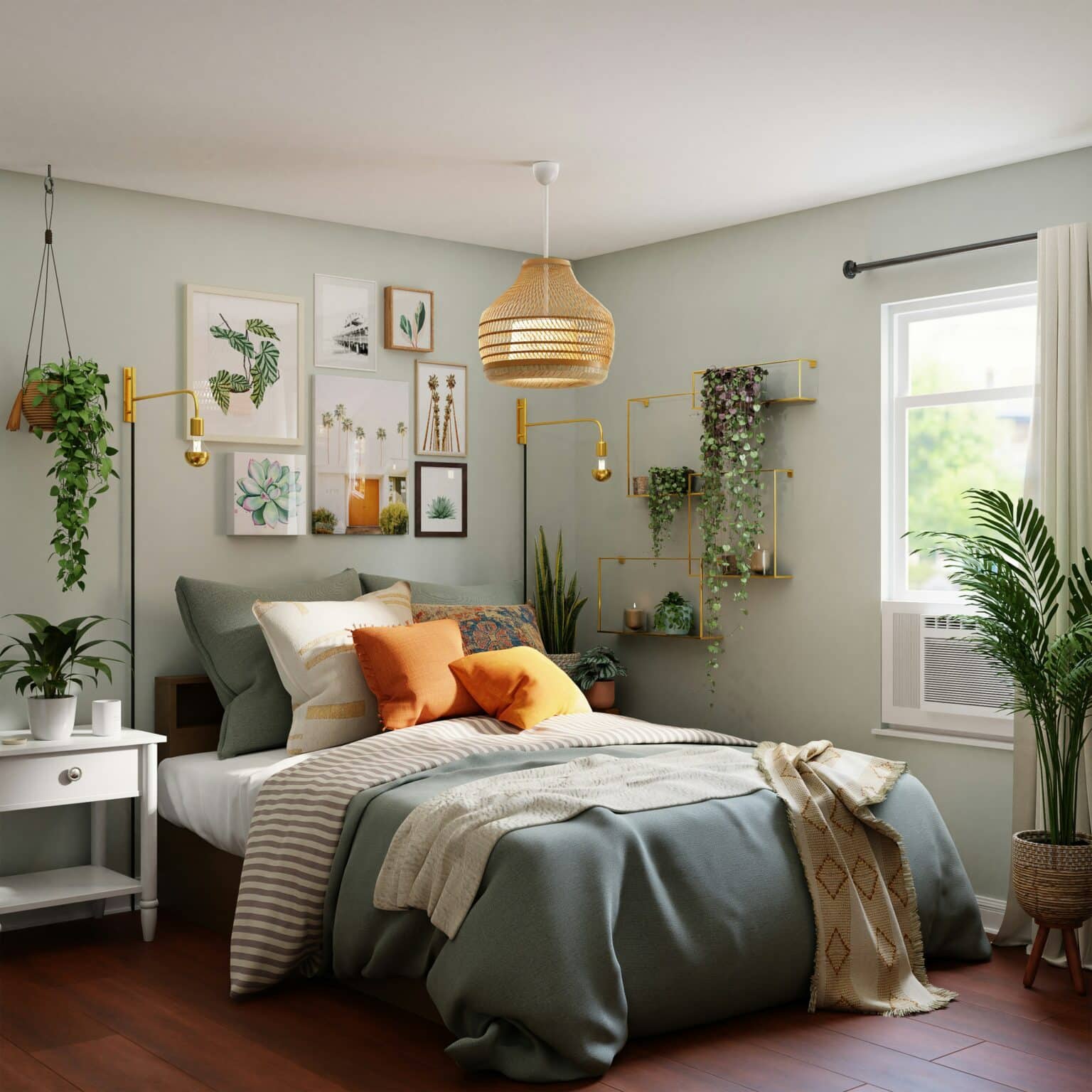 Bedroom with plants. House cleaning services in Bloomfield.