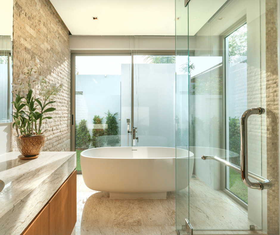 fresh built bathroom, clean and comfortable