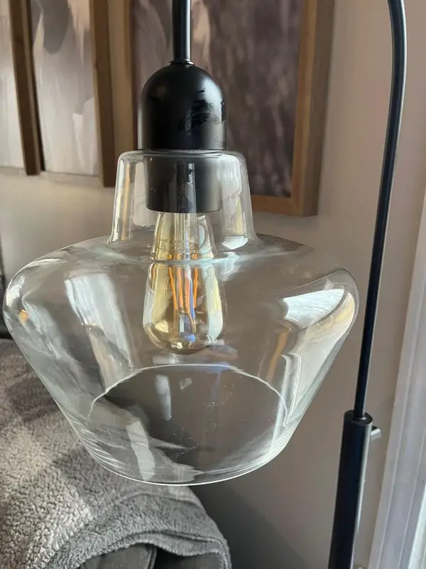 The same glass pendant clear after deep cleaning